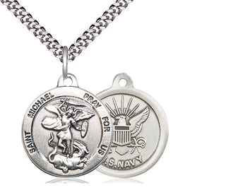 Sterling Silver Saint Michael Navy Medal Religious Jewelry