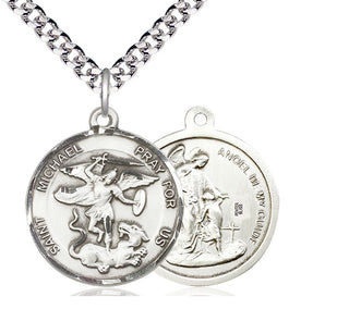 Sterling Silver Saint Michael the Archangel Medal Catholic Jewelry