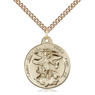 14kt Gold Filled Saint Michael the Archangel Medal Religious Jewelry