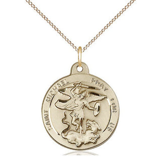 14kt Gold Saint Michael the Archangel Medal