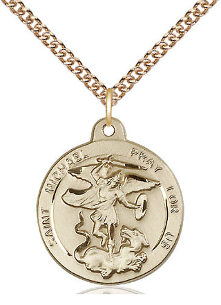 14kt Gold Saint Michael the Archangel Medal
