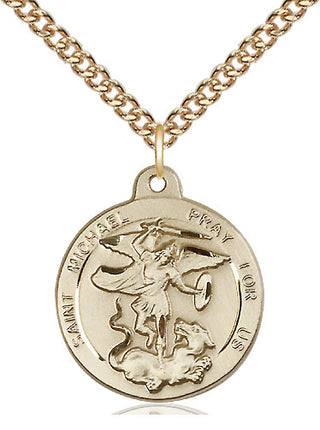 14kt Gold Saint Michael the Archangel Medal