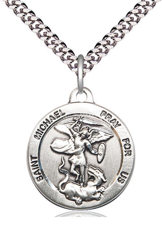 Pewter Saint Michael the Archangel Medal Religious Jewelry