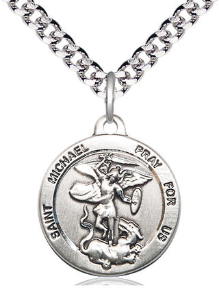 Pewter Saint Michael the Archangel Medal Religious Jewelry