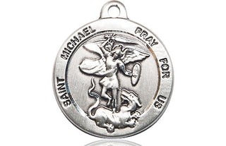 Sterling Silver Saint Michael the Archangel Medal Religious Jewelry