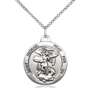 Sterling Silver Saint Michael the Archangel Medal Religious Jewelry