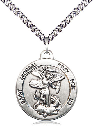 Sterling Silver Saint Michael the Archangel Medal Religious Jewelry