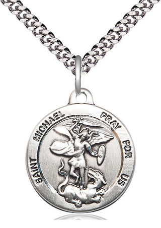 Sterling Silver Saint Michael the Archangel Medal Religious Jewelry
