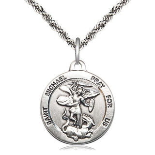 Sterling Silver Saint Michael the Archangel Medal Religious Jewelry