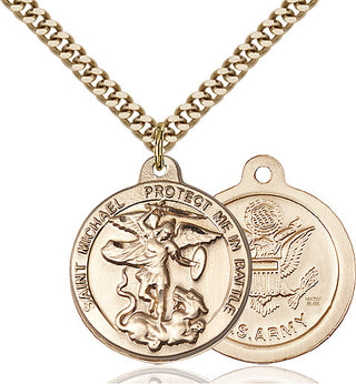 14kt Gold Filled Saint Michael Army Medal Religious Jewelry