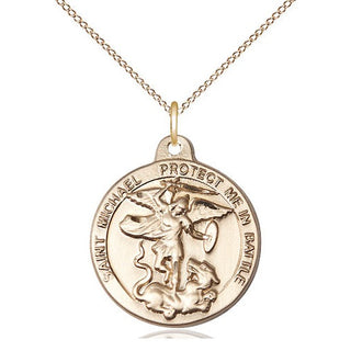 14kt Gold Saint Michael the Archangel Medal