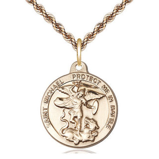 14kt Gold Saint Michael the Archangel Medal
