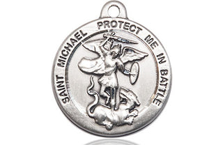 Sterling Silver Saint Michael the Archangel Medal Religious Jewelry