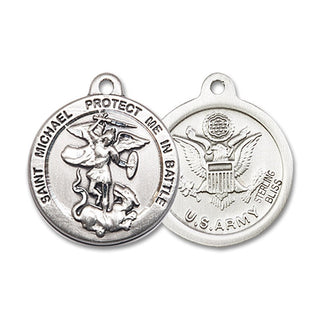 Sterling Silver Saint Michael Army Medal Religious Jewelry