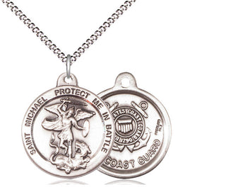 Sterling Silver Saint Michael Coast Guard Medal Religious Jewelry