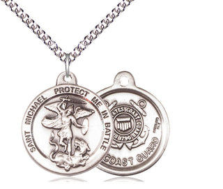 Sterling Silver Saint Michael Coast Guard Medal Religious Jewelry