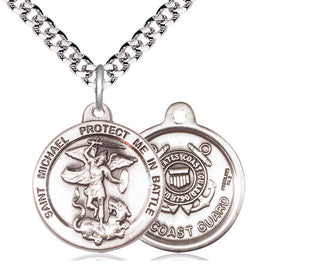 Sterling Silver Saint Michael Coast Guard Medal Religious Jewelry