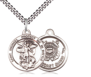 Sterling Silver Saint Michael Coast Guard Medal Religious Jewelry