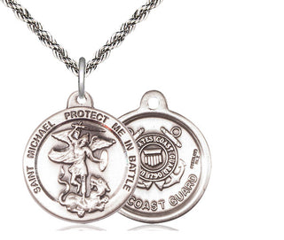 Sterling Silver Saint Michael Coast Guard Medal Religious Jewelry