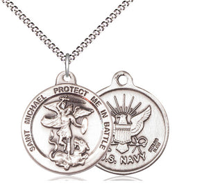 Sterling Silver Saint Michael Navy Medal Religious Jewelry