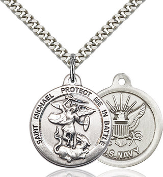 Sterling Silver Saint Michael Navy Medal Religious Jewelry