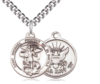 Sterling Silver Saint Michael Navy Medal Religious Jewelry