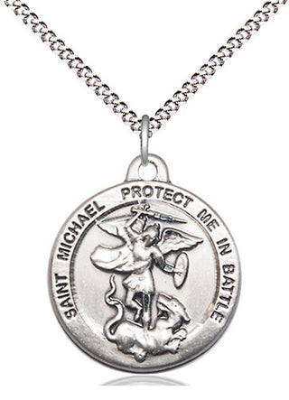 Sterling Silver Saint Michael the Archangel Medal Religious Jewelry