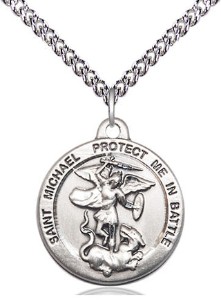 Sterling Silver Saint Michael the Archangel Medal Religious Jewelry