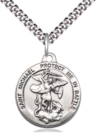 Sterling Silver Saint Michael the Archangel Medal Religious Jewelry