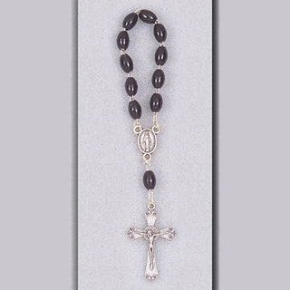 Black Plastic One Decade Rosary 6-Pack