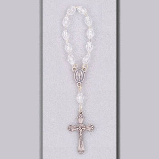 White Plastic One Decade Rosary 6-Pack