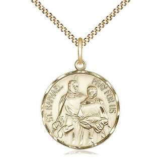 14kt Gold Filled Saint Raphael Medal Catholic Jewelry