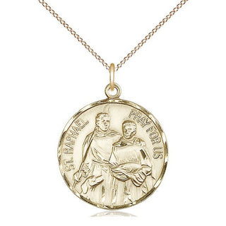 14kt Gold Filled Saint Raphael Medal Catholic Jewelry