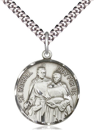 Sterling Silver Saint Raphael Medal Catholic Jewelry
