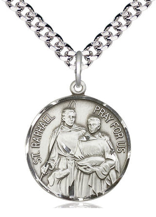 Sterling Silver Saint Raphael Medal Catholic Jewelry