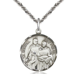 Sterling Silver Saint Raphael Medal Catholic Jewelry