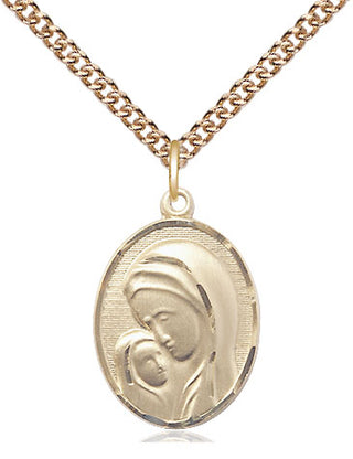 14kt Gold Filled Madonna & Child Medal Religious Jewelry