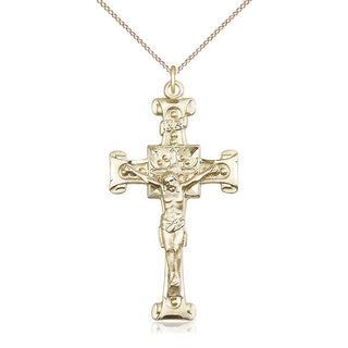 14kt Gold Filled Crucifix Medal Catholic Jewelry