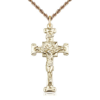 14kt Gold Filled Crucifix Medal Catholic Jewelry