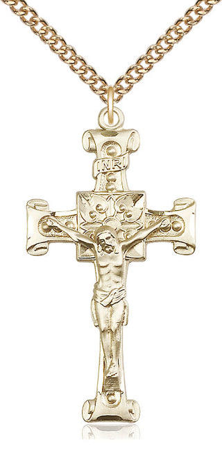 14kt Gold Crucifix Medal
