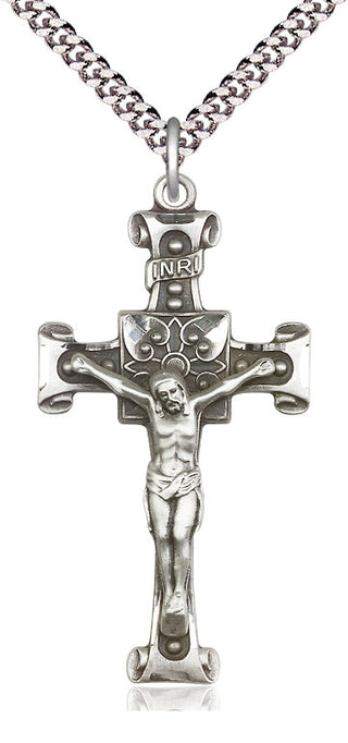 Pewter Crucifix Medal Catholic Jewelry