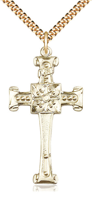 14kt Gold Filled Cross Medal Catholic Jewelry