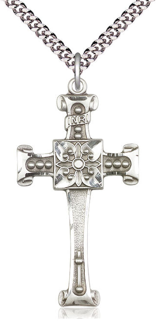 Sterling Silver Cross Medal Catholic Jewelry