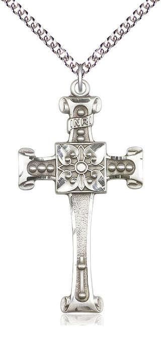 Sterling Silver Cross Medal Catholic Jewelry