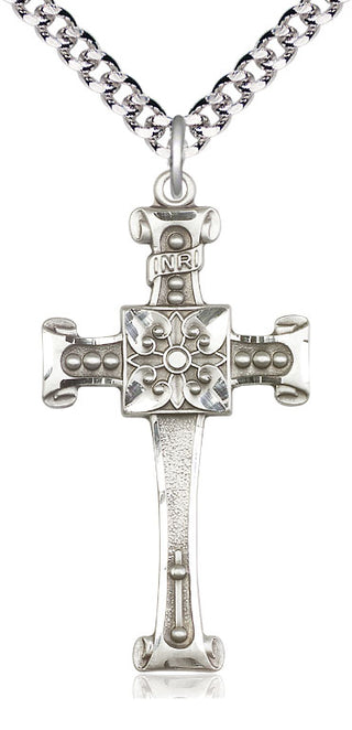 Sterling Silver Cross Medal Catholic Jewelry