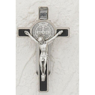 3-pack - Auto Visor Clip-Saint Benedict Black Cross- 3 inch with clip