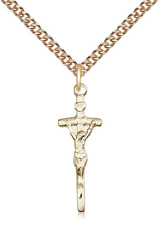 14kt Gold Papal Crucifix Medal