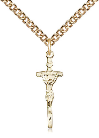 14kt Gold Papal Crucifix Medal