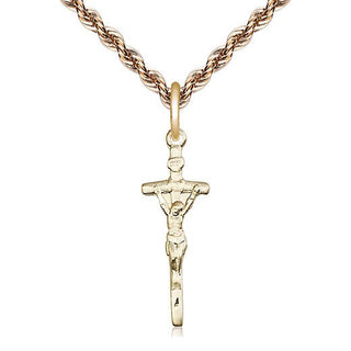 14kt Gold Papal Crucifix Medal