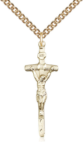 14kt Gold Filled Papal Crucifix Medal Catholic Jewelry
